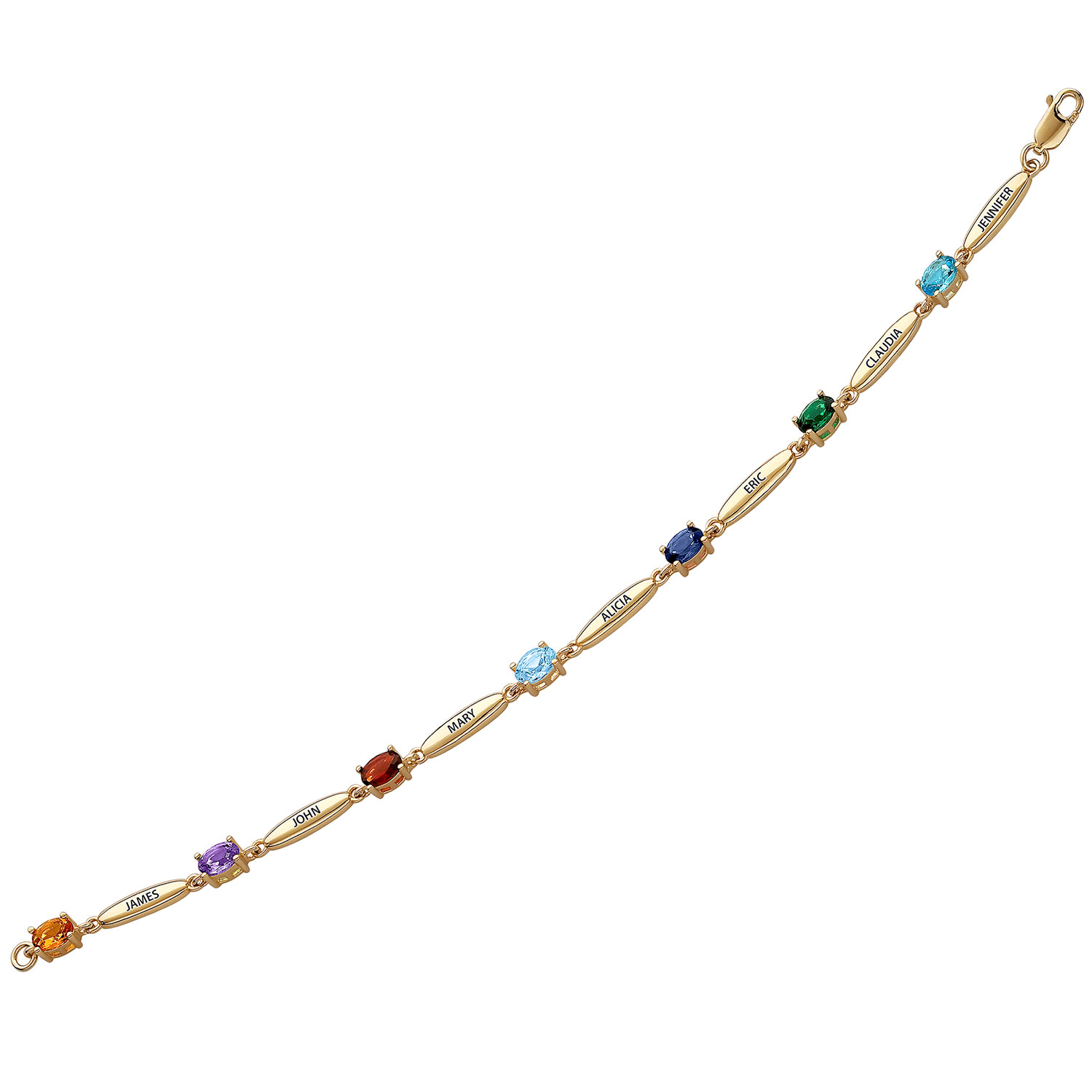 3 stone birthstone bracelet